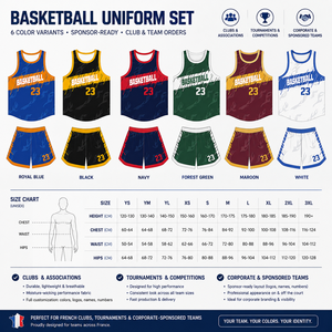 Set di Uniformi da Basket Personalizzate Premium con Sublimazione, Nomi e Numeri delle Squadre Pronti all'Uso, Loghi Autorizzati per la Francia, Basso MOQ - Product Image 5