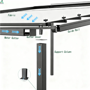Auvent de terrasse rétractable électrique en PVC avec toit ouvrant, cadre en aluminium, télécommande, imperméable - Product Image 5