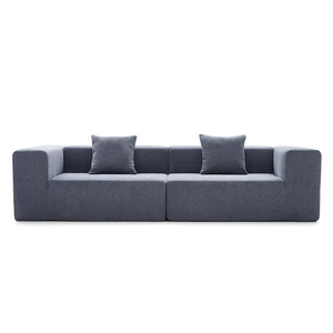 Sofá seccional moderno en forma de L con respaldo suelto y brazos cuadrados para sala de estar, diseño tapizado de tres asientos - Product Image 1