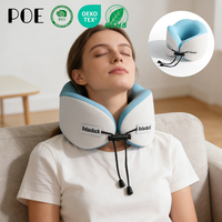 Oreiller de voyage ergonomique en forme de U en mousse à mémoire de forme 100% polyester soyeux, lavable et rafraîchissant, avec logo personnalisé