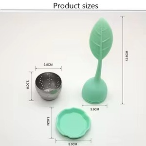 Cute Leaf Shape Silicone <strong>Tea</strong> Infuser with Stainless Steel Mesh Ball Loose Leaf <strong>Tea</strong> Strainer Filter <strong>Diffuser</strong> - Product Image 6