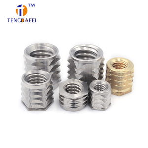 Écrous moletés en laiton Tengdafei, inserts filetés métriques M3 M4 M5 M6 M8, filetage droit, entièrement filetés, hexagonaux encastrés - Product Image 3