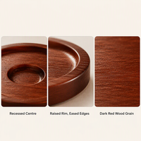 Ensemble de 6 sous-verres en résine et bois faits à la main avec support, sous-verres ronds bleus pour table basse