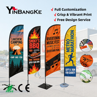 Bandera de Playa Publicitaria Personalizada de Alta Calidad, Bandera de Pluma para Exteriores