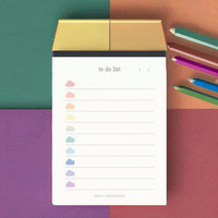 Bloc-notes au design nuage mignon, 50 feuilles/bloc, bloc-notes à feuilles mobiles pour l'organisation du temps, pour étudiants, papeterie scolaire avec liste de tâches colorée