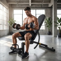 Estación de Ejercicio Multifuncional Todo en Uno, Banco de Pesas Versátil para Entrenamiento de Cuerpo Completo