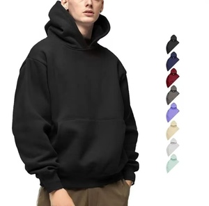 Sweat-shirt à capuche en coton épais, coupe ample et épaules tombantes, style streetwear, personnalisable avec logo, vente en gros - Product Image 1
