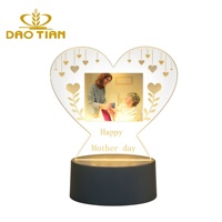Plaque Photo Lumineuse LED Cœur Personnalisée en Gros, Alimentée par USB, Décoration de Bureau pour Anniversaire, Mariage, Anniversaire de Mariage