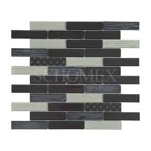 Schomex Wholesale Glass Mosaic Tile Crystal Mirror Wall Glass Mosaic Tile