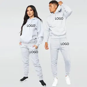 Setelan Jogging Logo Kustom Musim Dingin Grosir Hoodie Warna Polos Hoodie Pria Sweatersuit Olahraga