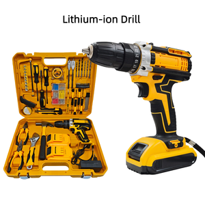 Perceuse électrique sans fil haute puissance pour usage domestique, ensemble de 118 pièces, mini perceuses à percussion, tournevis dynamométrique, outils électriques - Product Image 1