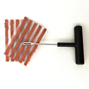 طقم أدوات إصلاح الإطارات طراز A8 من تولون، أدوات ختم مجوفة بمقبض على شكل حرف T، أدوات من الفولاذ الكربوني، لاصق مطاطي، سدادات إصلاح لإطارات السيارات/الدراجات النارية - Product Image 1