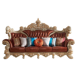 Haoyu-sofás personalizados de Palacio Real, conjunto de muebles de madera maciza de diseñador europeo, sofá italiano de rey para sala de estar - Product Image 3