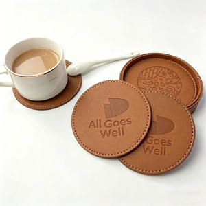 Modern Laser Engraved <b>Coasters</b> Blank PU Leather <b>Drink</b> Mats for Custom Printing Brand promotion - Product Image 4