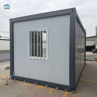 Maison conteneur de 20 pieds, maison préfabriquée conteneur avec toit isolé, porte en verre pour complexe hôtelier de luxe, maison conteneur mobile