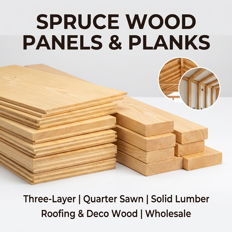 Spruce Wood Planks Three Layer Panels