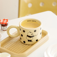 Tasse en céramique Panda mignon avec couvercle pour la maison des enfants tasse à eau Couple tasse à café avec couvercle