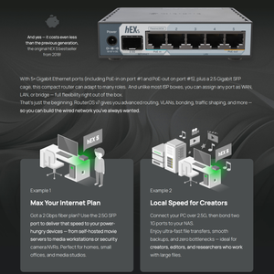 Versión Mejorada del Router MikroTik E60iUGS HEX S, WEP, QoS, Doble Banda 2.4G/5G, 8 Puertos LAN, Función de Módem, Compatible con WDS/WPS, EE. UU. - Product Image 3
