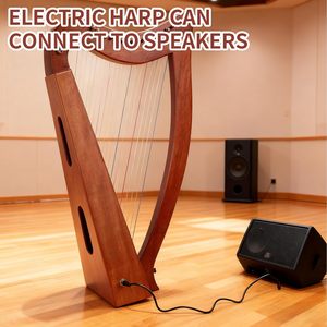 Harpe électrique en acajou Lotkey, 19 <span class=keywords><strong>cordes</strong></span>, clé de réglage, manuel d'instructions, câble audio - Accessoires complets pour débutants - Product Image 5