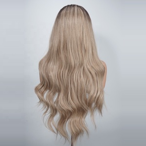 Perruque sans colle pour femme, en fibre haute température, longue, ondulée, prête à porter, avec ligne de cheveux pré-épilée 13x6 - Product Image 2