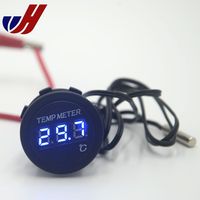 Termometer Digital Otomotif LED 12V Pengukur Suhu Bulat untuk Kendaraan dan Kapal