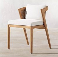 Ensemble de chaises de table à manger d'extérieur en bois massif et durable pour villa moderne
