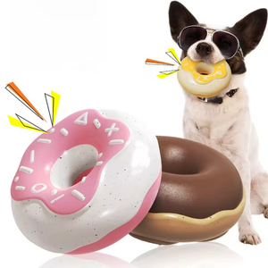 Hot Selling New Doughnut Pet Chew Toy TPR Rubber Teeth Cleansing Sounding Fog Chew Toy Gift for Pets - Product Image 3