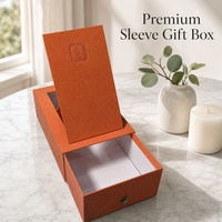 Boîte cadeau en papier orange avec tiroir, emballage personnalisé avec logo pour l'emballage de cadeaux