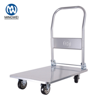 Carro de mano plegable de alta resistencia, carro de mano de acero inoxidable