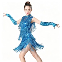 Robe de danse latine sexy sans manches à franges, tenue de scène pour salsa, jazz, pole dance, danse de salon pour femmes