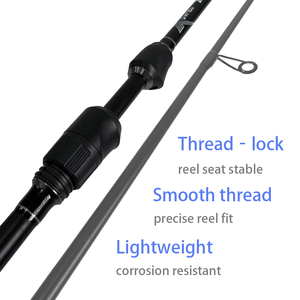 <span class=keywords><strong>Canne</strong></span> à pêche en fibre de carbone de 240 cm (8 pieds) en 2 brins avec guides en céramique en acier inoxydable pour la pêche au bar, au brochet, en lac, en rivière, en eau douce et en eau salée - Product Image 2