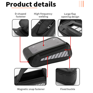 Bolsa Profesional <span class=keywords><strong>para</strong></span> Manillar <span class=keywords><strong>de</strong></span> Ciclismo, Impermeable <span class=keywords><strong>de</strong></span> TPU, Ajustable y Portátil, Accesorio <span class=keywords><strong>para</strong></span> Tubo Superior <span class=keywords><strong>de</strong></span> Bicicleta - Product Image 3
