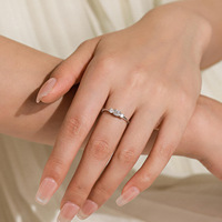 Bagues empilables en argent sterling 925 véritable avec moissanite étincelante pour femme, bijoux classiques et romantiques pour mariage
