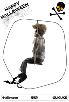 GUIGUKE Halloween Grand Clown Électrique Tournant et Balançant Effrayant, Décoration Thème Maison Hantée pour Enfants