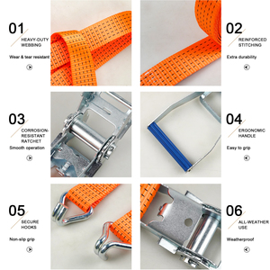 1" Ratchet <strong>Tie</strong> <strong>Down</strong> <strong>Straps</strong> for Cargo Control - Strong &amp; Lightweight - Ideal for Cars, Trailers &amp; Small Hauling Jobs - Product Image 5