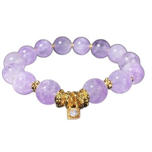 Gioielli alla moda fatti da te, un braccialetto di ametista viola naturale adornato con perline di cristallo di lavanda, si dice <span class=keywords><strong>che</strong></span> porti fortuna. - Product Image 5