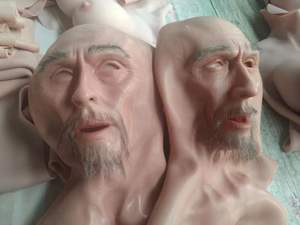 Cosplay masker pesta pria, realistis dengan leher untuk teman tampan - Product Image 4