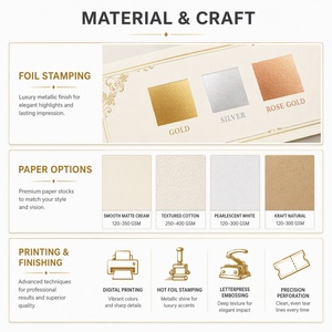 Tarjeta de Entrada para Cena de Gala en Papel Kraft Personalizada, Impresión en Lámina Plateada, Borde Decorativo en Lámina, Logotipo Personalizado, Diseño, Muestra y Prueba Gratuitas - Product Image 5