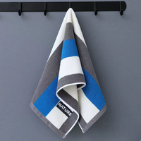 Thickened Pure Cotton Hypoallergenic Eco-friendly Antimicrobial Yarn Dyed Broken-stripe Soft Absorbent Home Use Towel for