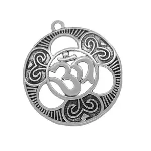 Diy Jewelry Making Vintage Styles Antique Silver Plated Metal Alloy Religious Knot OM Yoga Charm Energy Pendant