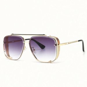 Lunettes de soleil vintage personnalisées avec logo, protection UV400, demi-ovales carrées, en métal, pour hommes, grande monture, pour la conduite, hommes et femmes - Product Image 1