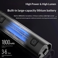 Lampe torche en alliage d'aluminium haute luminosité, indice de protection IP44, double arc, 1000+ lumens, port USB-C, zoom télescopique, portable, pour le camping