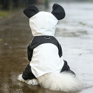 Panda Cartoon Raincoat <b>For</b> <b>Small</b> Medium <b>Dogs</b> Cats Waterproof Pet <b>Clothes</b> Four Seasons Polyester Coat Jacket - Product Image 2