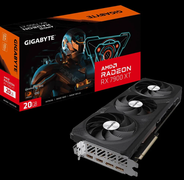 Used Gigabyte RX 7900 XT GV-R79XTGAMING OC-20GD Desktop Video Card GDDR6 2000MHz PCI Express 3.0 X16 320bit Fan for
