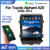 Autoradio GPS multimédia STWEI 12,1'' Android 14 style Tesla pour Toyota Alphard ANH20 Elfa A20 2008-2014 CarPlay