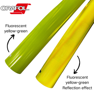 Film de marquage de sécurité fluorescent jaune vert ORAFOL VC412, rouleau réfléchissant extérieur haute visibilité, étiquettes découpées sur mesure - Product Image 3