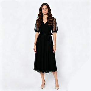 sachin and babi light blue dress Vintage 1950s Gigi Young Black Chiffon Dress
