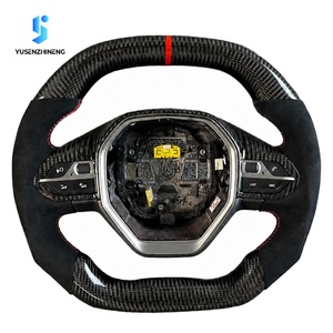 Volant de voiture sport en cuir et fibre de carbone personnalisé pour Peugeot 3008 4008 5008 206 208 <span class=keywords><strong>308</strong></span> 408 508 2008 <span class=keywords><strong>GT</strong></span> 2017-2025 - Product Image 1
