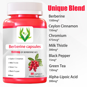 Cápsulas de Berberina Personalizadas de Fábrica, Contienen Berberina HCL con Ácido Alfa Lipoico, Promueven Niveles Saludables de Azúcar en la Sangre - Product Image 3