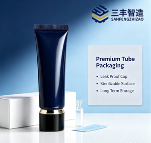 หลอดบีบครีมบำรุงรอบดวงตาพลาสติกสีดำสุดหรู พร้อมฝาเกลียวชุบทอง - Product Image 2